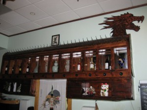 wall liquor display