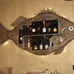 wall liquor display